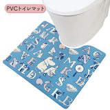 ムーミン トイレ グッズ 通販 トイレカバー セット 2点セット トイレマット 拭ける トイレ足元マット 便座シート 貼るタイプ 吸着シート ふわふわ おしゃれ かわいい 北欧 キャラクター