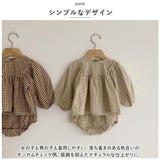 ベビー服 女の子 セパレート 通販 セットアップ 上下セット キッズ服 子供服 パンツ ブルマ 長袖 長そで かぼちゃパンツ ギンガムチェック 可愛い かわいい カジュアル おしゃれ お洒落