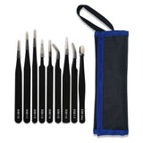 精密ピンセット 9本セット ケース付き 通販 ピンセット 万能ピンセット 軽量 軽い 9本 セット 精密 万能 高品質 丈夫 コンパクト 持ち運び スマート 家庭用 業務用 極細 精密機器用 厚み