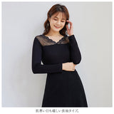 レディース インナー 長袖 通販 レース トップス カットソー プルオーバー シアーインナー 肌着 シャツ 長袖シャツ vネック 重ね着 きれいめ 大人可愛い シンプル おしゃれ ガーリー