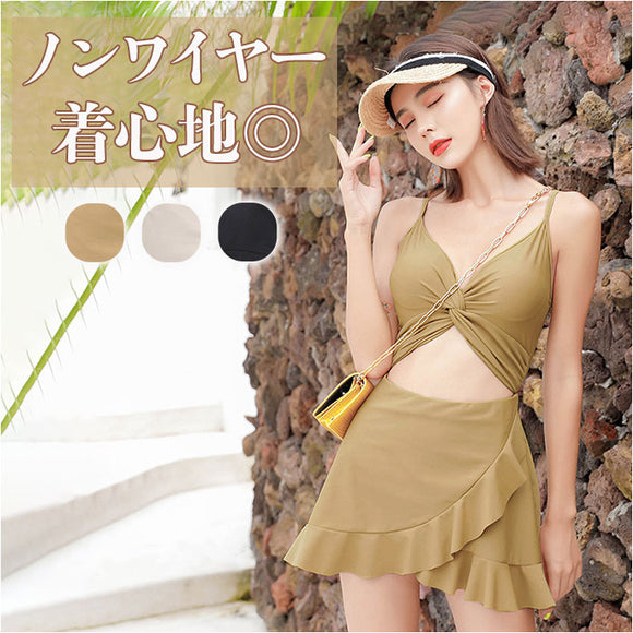 レディース 水着 ワンピース 通販 ワンピース水着 体型カバー フリルスカート かわいい 可愛い おしゃれ 大人 スカート キャミワンピ セクシー フリル 海 プール レジャー 旅行 ビーチ