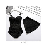水着 ワンピース 通販 体型カバー オールインワン スカート 2点セット タンキニ 海水着 水泳着 スイムスーツ ぽっちゃり 可愛い かわいい カワイイ オトナ女子 レース シンプル 20代 30代