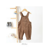 キッズ オーバーオール 長ズボン ベビー 通販 オーバーオール パンツ オールインワン 子供服 女の子 男の子 子供 幼児 こども 子ども ゆったり ワイド コーデュロイ 秋 冬 無地 シンプル