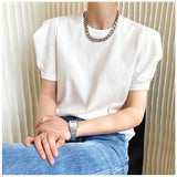 カットソー 半袖 レディース 通販 バルーンスリーブ パフスリーブ ぽわん袖 ポワン袖 トップス tシャツ レディーストップス きれいめ 無地 シンプル かわいい 可愛い 上品 エレガント