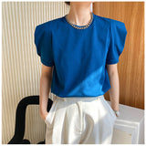 カットソー 半袖 レディース 通販 バルーンスリーブ パフスリーブ ぽわん袖 ポワン袖 トップス tシャツ レディーストップス きれいめ 無地 シンプル かわいい 可愛い 上品 エレガント