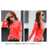 カットソー 長袖 レディース 通販 Tシャツ ロンT ロングTシャツ Uネック トップス シンプル きれいめ 綿 コットン 薄手 タイト 重ね着 無地 春 秋 おしゃれ オシャレ カジュアル