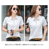 ポロシャツ レディース 半袖 通販 ｔシャツ Ｔシャツ カットソー 襟付き 無地 春夏 大きいサイズ 大人 可愛い オフィス ビジネス きれいめ カジュアル おしゃれ トップス
