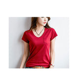 tシャツ レディース 半袖 通販 半袖tシャツ カットソー vネック Tシャツ シャツ トップス きれいめ おしゃれ カジュアル シンプル 無地 ポケット インナー 白 ホワイト 黒 ブラック