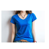 tシャツ レディース 半袖 通販 半袖tシャツ カットソー vネック Tシャツ シャツ トップス きれいめ おしゃれ カジュアル シンプル 無地 ポケット インナー 白 ホワイト 黒 ブラック