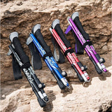 トレッキングポール 折りたたみ 通販 軽量 伸縮 登山ストック ステッキ 杖 折りたたみ式 ハイキングスティック アルミ製 持ち運び 山登り ウォーキングポール コンパクト トレッキング