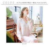 パジャマ ロング レディース vネック 長袖 通販 ルームウエア ネグリジェ ルームウェア 部屋着 ワンピース ナイトドレス ナイトウェア ロングパジャマ 寝間着 寝巻き 寝巻 Vネック お姫様