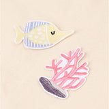 海の生き物 ワッペン 刺繍 通販 アップリケ 刺繍ワッペン 刺繍アップリケ かわいい ワンポイント 大きい おしゃれ おさかな イルカ サメ カメ 貝 海藻 サンゴ 大きめ 可愛い 手芸材料