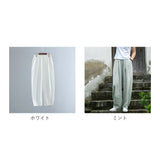 コットンリネン バルーンパンツ 通販 サルエルパンツ ワイドパンツ イージーパンツ ズボン パンツ ボトムス レディース メンズ ウェストゴム 総ゴム ポケット 体型カバー 綿麻キャンバス