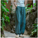 コットンリネン バルーンパンツ 通販 サルエルパンツ ワイドパンツ イージーパンツ ズボン パンツ ボトムス レディース メンズ ウェストゴム 総ゴム ポケット 体型カバー 綿麻キャンバス