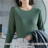 インナー レディース 長袖 通販 シャツ Tシャツ ロンT ロングTシャツ トップス カットソー 肌着 下着 クルーネック 吸湿性 通気性 重ね着 無地 シンプル 通勤 通学 お出かけ アウトドア