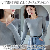インナー レディース 長袖 通販 シャツ Tシャツ ロンT ロングTシャツ トップス カットソー 肌着 下着 クルーネック 吸湿性 通気性 重ね着 無地 シンプル 通勤 通学 お出かけ アウトドア