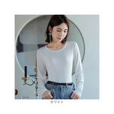 インナー レディース 長袖 通販 ロンT ロングTシャツ シャツ Tシャツ 肌着 下着 トップス カットソー クルーネック 吸湿性 通気性 重ね着 無地 シンプル 通勤 通学 カジュアル 秋冬