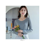 インナー レディース 長袖 通販 ロンT ロングTシャツ シャツ Tシャツ 肌着 下着 トップス カットソー クルーネック 吸湿性 通気性 重ね着 無地 シンプル 通勤 通学 カジュアル 秋冬