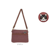 ショルダーバッグ レディース 通販 猫刺繍ショルダーバッグ サコッシュ ショルダーバック 横型 斜め掛け バック バッグ カバン ミニバッグ サブバッグ ネコ ねこ 大人 軽量 布 コットン