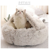 ペット ベッド ドーム 型 通販 丸型 クッション ベーシック フェイクファー ロングファー マカロン ドーム型 マカロンベッド 冬ベッド 冬用ベッド 滑り止め付き ふかふか ふわもこ