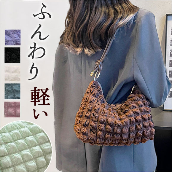 ショルダーバッグ レディース 通販 肩掛けカバン ポップコーン バッグ 肩掛け バック おしゃれ ショルダーバック ミニバッグ ミニバック 小さめ 布 鞄 きれいめ ポコポコ ぽこぽこ 大人