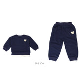 ベビー服 かわいい 通販 スウェット上下 スウェットセット トレーナー パンツ ズボン 長袖 トップス 男女兼用 パジャマ ルームウェア 男の子 女の子 セットアップ 子供服 くま シンプル