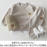 ベビー服 かわいい 通販 スウェット上下 スウェットセット トレーナー パンツ ズボン 長袖 トップス 男女兼用 パジャマ ルームウェア 男の子 女の子 セットアップ 子供服 くま シンプル