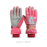 キッズ スノーグローブ 5本指 通販 スキー手袋 手袋 グローブ てぶくろ 手ぶくろ ウインターグローブ 子供 子ども 男の子 女の子 防寒 暖かい 冬 雪 撥水 ひも付き 裏起毛 中綿入り