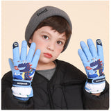 キッズ スノーグローブ 5本指 通販 スキー手袋 手袋 グローブ てぶくろ 手ぶくろ ウインターグローブ 子供 子ども 男の子 女の子 防寒 暖かい 冬 雪 撥水 ひも付き 裏起毛 中綿入り