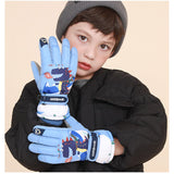 キッズ スノーグローブ 5本指 通販 スキー手袋 手袋 グローブ てぶくろ 手ぶくろ ウインターグローブ 子供 子ども 男の子 女の子 防寒 暖かい 冬 雪 撥水 ひも付き 裏起毛 中綿入り