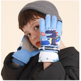 キッズ スノーグローブ 5本指 通販 スキー手袋 手袋 グローブ てぶくろ 手ぶくろ ウインターグローブ 子供 子ども 男の子 女の子 防寒 暖かい 冬 雪 撥水 ひも付き 裏起毛 中綿入り