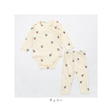 ベビー ロンパース 長袖 2点セット 通販 ズボン 子供服 ベビー服 新生児 セット コットン 綿 かぶるタイプ スナップボタン あったか 春 秋 冬 女の子 男の子 お出かけ カジュアル
