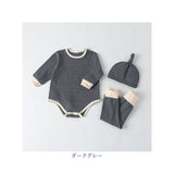 ベビー ロンパース 長袖 通販 ズボン 帽子付き 子供服 ベビー服 新生児 セット コットン 綿 かぶるタイプ スナップボタン 女の子 男の子 お出かけ カジュアル かわいい おしゃれ