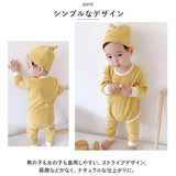 ベビー ロンパース 長袖 通販 ズボン 帽子付き 子供服 ベビー服 新生児 セット コットン 綿 かぶるタイプ スナップボタン 女の子 男の子 お出かけ カジュアル かわいい おしゃれ