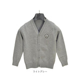 スクールカーディガン 通販 ニット カーディガン 羽織り 上着 子供服 キッズ服 Vネック 前開き 綿 コットン シンプル 無地 ワンポイント 洗える 通気性 小学生 中学生 発表会 フォーマル