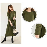 ワンピース 長袖 ロング 通販 プルオーバースカート 長袖ワンピース ルームウェア 部屋着 ロングワンピース 長そで ながそで マキシ ロング丈 スエット素材 シンプル 無地 ゆったり