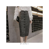 ハイウエスト スカート 膝丈 通販 タイトスカート タイト ペンシルスカート ミモレ丈 ミモレ ひざ丈 細長い レディース ボタン フォーマル 春 秋 冬 オフィス カジュアル シンプル 韓国