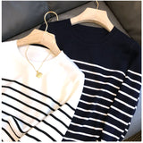 ボーダー ニット 通販 カットソー ニットソー トップス 長袖 Tシャツ ロンt レディース ラウンドネック 袖リブ 通勤 通学 オフィス カジュアル ナチュラル きれいめ 上品 シンプル