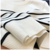 ボーダー ニット 通販 カットソー ニットソー トップス 長袖 Tシャツ ロンt レディース ラウンドネック 袖リブ 通勤 通学 オフィス カジュアル ナチュラル きれいめ 上品 シンプル