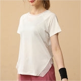 ヨガウェア トップス 半袖 通販 Tシャツ 運動着 普段着 薄手 薄い 伸縮性 ストレッチ 通気性 ラグランスリーブ シンプル 動きやすい レディース ウォーキング ホットヨガ ヨガ