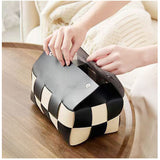 ティッシュケース レザー 市松模様 通販 ティッシュボックス ティッシュカバー ティッシュ ケース ボックス 撥水 高級感 皮革 上品 車 後部座席 デザイン リビング テーブル おしゃれ