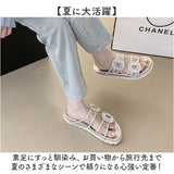 レディース サンダル 通販 フラットサンダル ぺたんこ シューズ 靴 くつ クツ コンフォートサンダル ビジュー キラキラ 婦人靴 かわいい 大人 ガーリー 軽量 歩きやすい 通気性 きれいめ