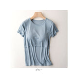 授乳服 半袖 通販 マタニティウェア Tシャツ カットソー カップ付き レディース 妊婦服 おしゃれ 出産準備 トップス 夏服 春 夏 秋 ナチュラル 産前 産後 妊婦 出産 可愛い カジュアル