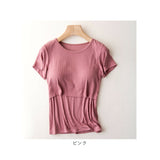 授乳服 半袖 通販 マタニティウェア Tシャツ カットソー カップ付き レディース 妊婦服 おしゃれ 出産準備 トップス 夏服 春 夏 秋 ナチュラル 産前 産後 妊婦 出産 可愛い カジュアル