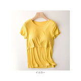 授乳服 半袖 通販 マタニティウェア Tシャツ カットソー カップ付き レディース 妊婦服 おしゃれ 出産準備 トップス 夏服 春 夏 秋 ナチュラル 産前 産後 妊婦 出産 可愛い カジュアル