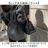 コート レディース 冬 通販 ショト丈 ミドル きれいめ ベルト付き 秋冬 おしゃれ 大人 かわいい 通勤 OL オフィス ビジネス シンプル ベーシック 暖かい あったか 30代 40代 50代