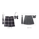 制服 プリーツスカート 通販 スカート スクールスカート チェックスカート レディース ボトムス 3点セット プリーツ スクール チェック 学生服 通学 ネクタイ ボウタイ リボンタイ 中学生