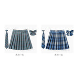 制服 プリーツスカート 通販 スカート スクールスカート チェックスカート レディース ボトムス 3点セット プリーツ スクール チェック 学生服 通学 ネクタイ ボウタイ リボンタイ 中学生