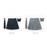 制服 プリーツスカート 通販 スカート スクールスカート チェックスカート レディース ボトムス 3点セット プリーツ スクール チェック 学生服 通学 ネクタイ ボウタイ リボンタイ 中学生