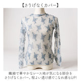 トップス インナーレース 透け感 通販 シアートップス 長袖 チュールトップス レーストップス シースルー レディース 花柄 スラッシュドネック サブリナネック メッシュ レイヤード